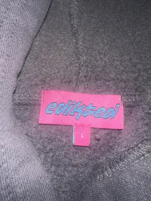 Edikted Pink Bow Matching Set Dark Grey Hoodie & Wide Leg Sweatpants Coquette thumbnail 4