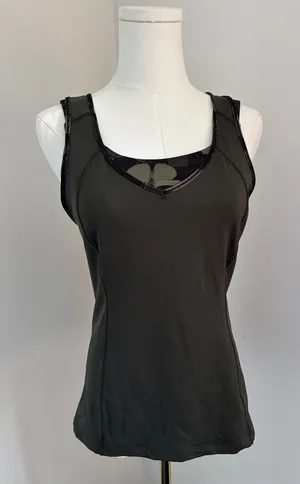 lululemon athletica Olive Green Scoop Neck Tank with Built-In Bra thumbnail 1