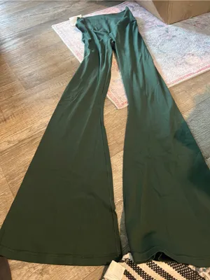 Aerie green crossover flare leggings thumbnail 6