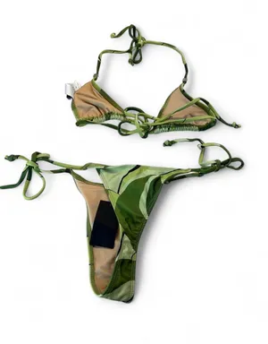 Forplay green and beige camouflage bikini set #camo #swimwear thumbnail 3