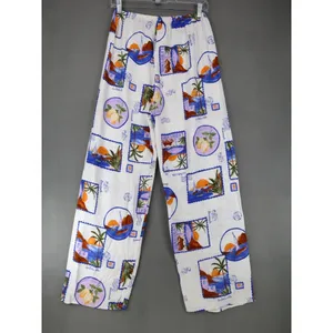 Anthropologie New Label Of Love Printed Wide Leg Linen Pants Sz M‎ Beach Resortwear Dolce Vita thumbnail 4