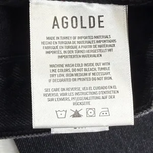 AGOLDE High Rise Straight‎ Leg Jeans Faded Black Raw Hem Size 30 Button Fly thumbnail 9