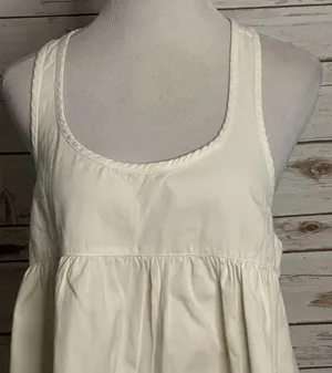 NWT Free People ivory cotton racerback babydoll swing mini dress Size Medium thumbnail 2
