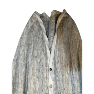 STCL by Anthropologie Women’s Gray White Short Sleeve Button Down Jacket Sz Med thumbnail 6