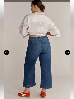 Maeve Colette High-Rise Wide-Leg Cropped Jeans - Mini Fern Wash 31 thumbnail 3