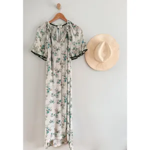Tuckernuck | Tnuck‎ Beach | Coverup Delphinium Bloom Maxi Cassis Caftan | Sz S thumbnail 2