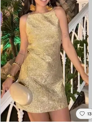 Zara Metallic Gold Mini Dress thumbnail 1