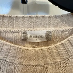 Altar'd State Cream Cable Knit Crew Neck Sweater thumbnail 2
