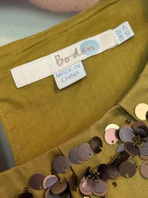 BODEN Embellished Sleeveless Sheath Dress 2P 16” p2p Olive $199 Retail EUC thumbnail 4