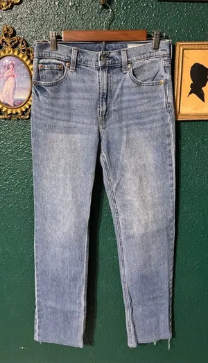 GAP BLUE 90s STRAIGHT LEG Jeans Womens 27/4 Denim Boho Retro thumbnail 1