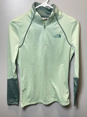 The North Face Women's Green Colorblock Glacier 1/4 Zip 2 Tone Pullover Size S‎ thumbnail 1