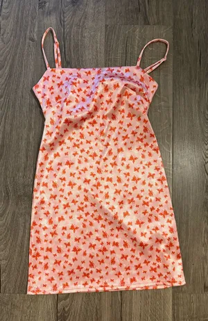 Pink Butterfly Dress Urban Outfitters thumbnail 1