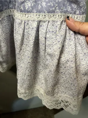 JCPenney Vintage 70s Lilac Floral Prairie Lace Trim Button Front Midi Skirt thumbnail 6
