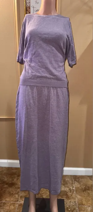 Free People Isabella Sweater Skirt Set Cool Violet Small NWOT thumbnail 1