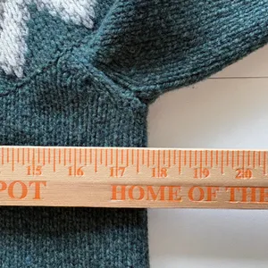 LL Bean Full Zip Cardigan Womens‎ Small Green Fair Isle Lambswool Sweater 503420 thumbnail 10