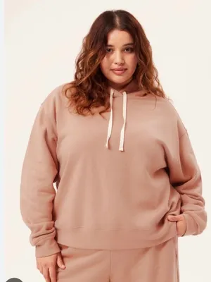 Girlfriend Collective 50/50 Pullover Hoodie in Blush Size Small thumbnail 1