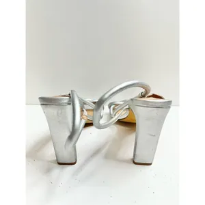 Abound Rosalie Silver Metallic‎ Strappy Block Heel Sandals Square Toe Size 8M thumbnail 6