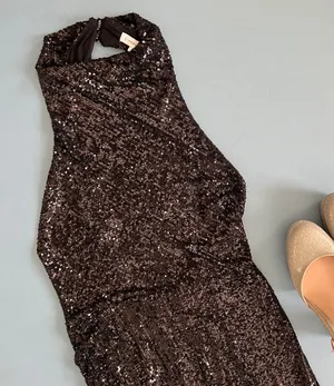 NWT Jada Halter Neck Sleeveless Black Sequin Dress thumbnail 6