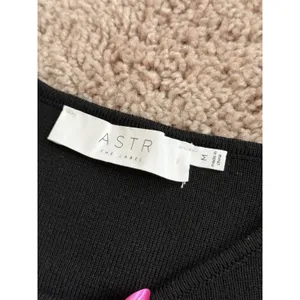 ASTR The Label Ribbed Sweater‎ Knit Maxi Dress Medium Black Long Sheer Sleeve thumbnail 2