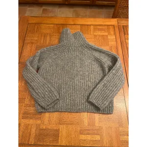 Kate Spade Chunky Knit Alpaca Blend Oversized Turtleneck sweater in grey M thumbnail 4