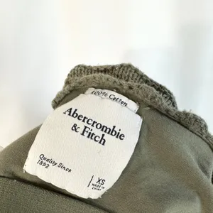 Abercrombie & Fitch XS Halter‎ Top Y2K VTG Crochet Olive Green Cotton Boho 1421 thumbnail 7