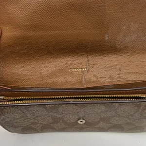 Coach Continental Flap Brown Signature Canvas Wallet thumbnail 5