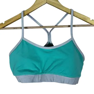 Lululemon Flow Y Bra Solid Sports Bra Teal Grey Yoga Activewear Size 6 thumbnail 1