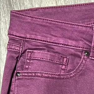 Lane Bryant Mid-Rise Essential Stretch Girlfriend Crop Purple Jeans thumbnail 5
