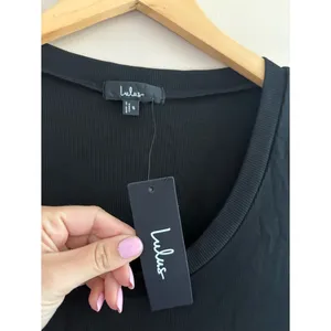 Lulus Sophisticated Chic Black Mixed Media Midi Dress Size Small NWT Cocktail thumbnail 6