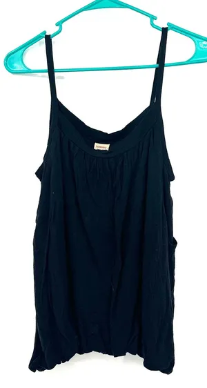 Tommy Jeans Size Medium Tank Top‎ Black Layered Bubble Hem Basic Undershirt thumbnail 1