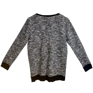 Abercrombie & Fitch White Black Knit Zip Up Pullover Crew Neck Sweater Size S thumbnail 3