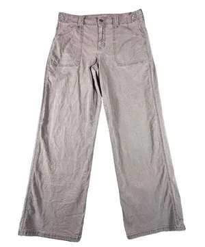 American Eagle Stovepipe Wide Leg Pants Womens 10 Stretch Waist Buckles Brown thumbnail 1