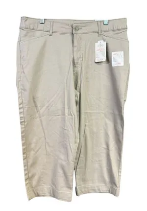 St. John’s Bay Capris- Khaki/ Mid Rise/Sz 14 NWT thumbnail 1