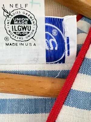 Vintage 80s Leslie Fay Blue White Striped Nautical Retro Belted Midi Dress thumbnail 5