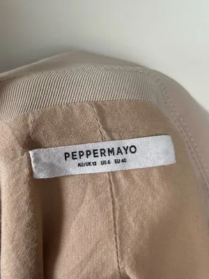 Peppermayo Italian Cities Oversized Tan Blazer Size US 8 Officewear Quiet Luxury thumbnail 5