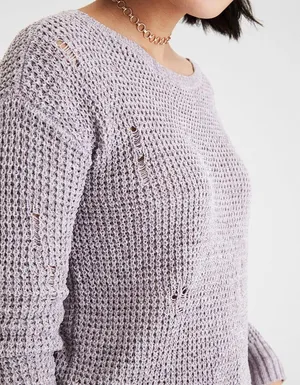 American Eagle Distressed Chenille Sweater thumbnail 1