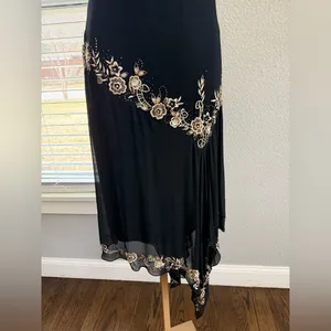 NWT Vintage Cache 90's Y2K Silk Beaded Gown Dress‎ Size 6 thumbnail 4