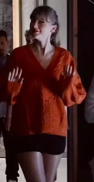 Taylor Swift The life of a showgirl cardigan orange like new. Size XL/2XL thumbnail 1
