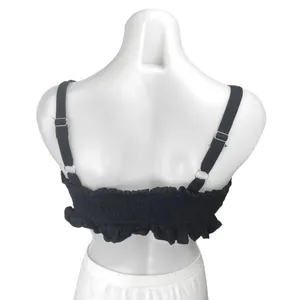 Princess Polly Black Sleeveless Ruched Ruffle Cami Camisole Tank Crop Top Size S thumbnail 2