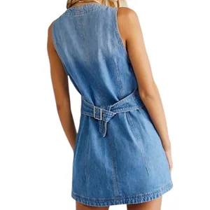 Free People We The Free Out Of Office Vest Dress in Busy Blue thumbnail 13