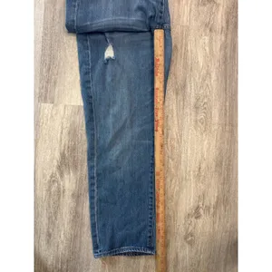 Madewell Straight Crop Jeans Medium Wash Distressed High Rise Size 32 thumbnail 8