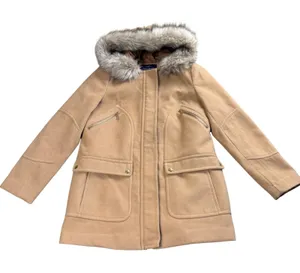 Mackintosh New England Peacoat Parka Jacket Women Medium Camel Tan Faux Fur Hood thumbnail 1