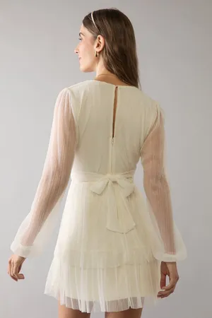 Francesca’s Shimmer Dress White Size L thumbnail 2