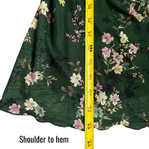 NEW Lost + Wander Green Floral Mesh Overlay Maxi Dress Fairy Cottagecore S‎ thumbnail 10