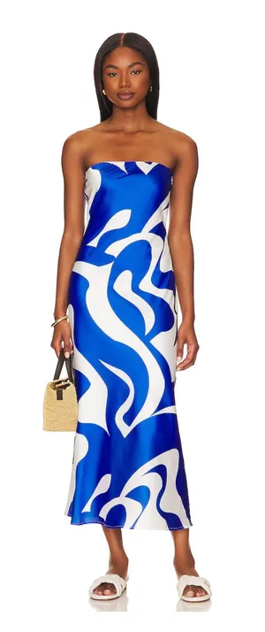 SNDYS blue swirl dress thumbnail 1