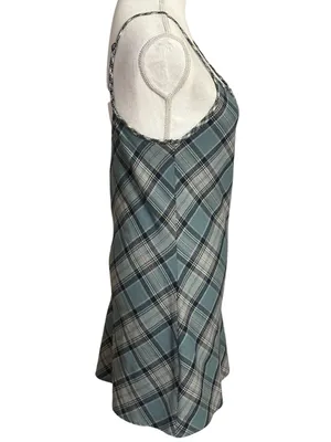 Zara Plaid V-neck Spaghetti Strap Mini Slip Dress NWT thumbnail 4