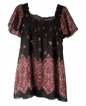 Maurices Women’s Boho Style Baby Doll Blouse S L thumbnail 1