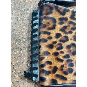 Convalore Leopard Everyday. Crossbody Bag Italian Haircalf Leather Whipstitch thumbnail 2