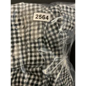 Quince Womens Shorts Gingham Checkered 100% Linen Drawstring Black White S thumbnail 6