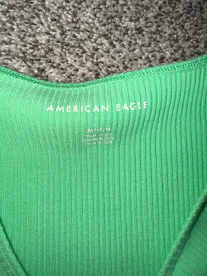 American Eagle Keyhole Tie-Front Ribbed tee thumbnail 3